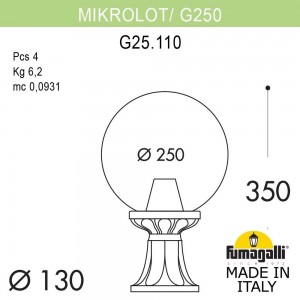 Ландшафтный фонарь FUMAGALLI MICROLOT/G250. G25.110.000.BYF1R