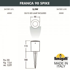 Ландшафтный светильник FUMAGALLI FRANCA 90 SPIKE 3A7.001.000.WXU1L