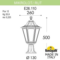 Ландшафтный фонарь FUMAGALLI MIKROLOT/RUT E26.110.000.VXF1R