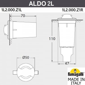 Грунтовый светильник светильник FUMAGALLI ALDO 2L 1L2.000.000.AXZ1L