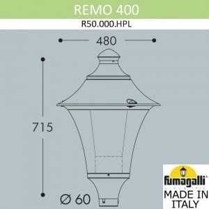 Уличный фонарь на столб FUMAGALLI REMO R50.000.000.LXH27