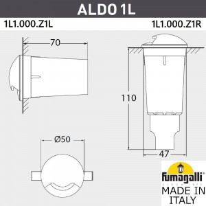 Грунтовый светильник светильник FUMAGALLI ALDO 1L 1L1.000.000.LXZ1L