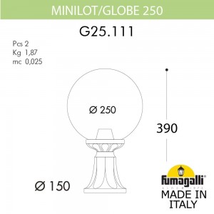 Ландшафтный фонарь FUMAGALLI MINILOT/G250. G25.111.000.WZF1R
