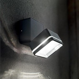 Уличный настенный светодиодный светильник Ideal Lux Omega Ap Square Antracite 4000K 172514