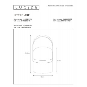 Уличный светодиодный светильник Lucide Little Joe 06802/01/33