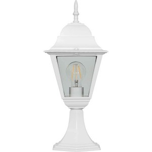 Светильник садово-парковый Feron 4204 четырехгранный на постамент 100W E27 230V, белый