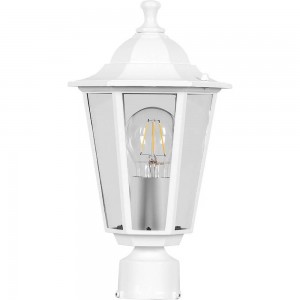 Светильник садово-парковый Feron 6103/PL6103 шестигранный на столб 60W E27 230V, белый